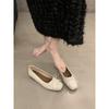 French Retro Silver Bow Flats Gentle Style Women's Shoes
