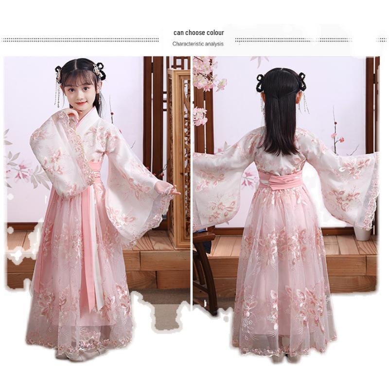 Детский ханьфу: Древнее платье феи Жуцюнь, китайский стиль, длинный рукав, костюм Тан, костюм принцессы