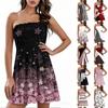 Модное женское повседневное платье-бандо с цветочным принтом без рукавов