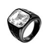 Punk Creative Multi-colored Stone Rings for Men Women Party High Quality Vintage Stainless Steel Cross Ring Jewelry Wholesale