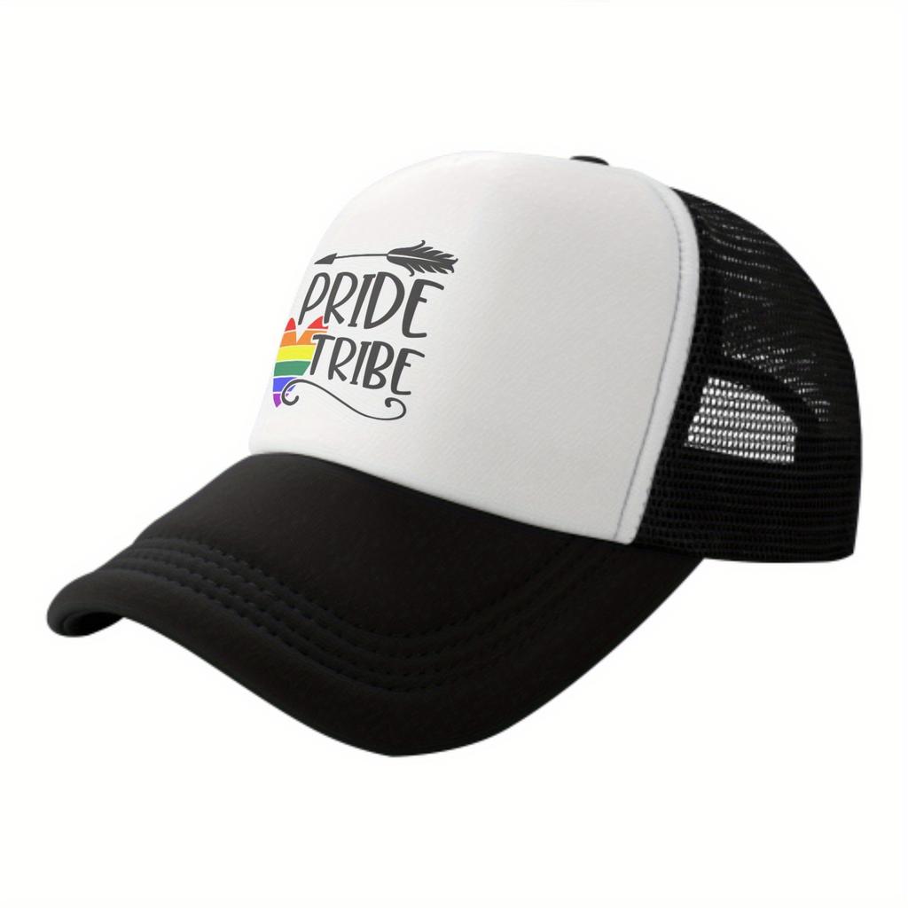 Сетчатая кепка-тракер Pride Tribe с радужным сердцем, унисекс, повседневная, полиэстер, регулируемая застежка-snapback