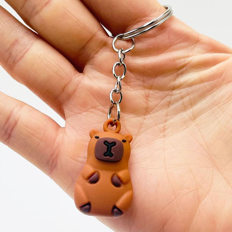 Брелок-кавайная капибара, мультяшный 3D-брелок с изображением животных, ПВХ-брелок для ключей, сумка-подвеска, рюкзак, подвесное украшение, подарки для пары