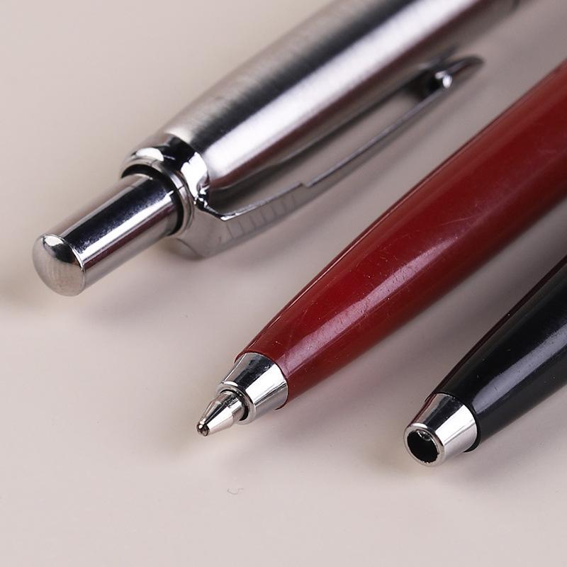 Metal Ballpoint Pen Business Signature Pen Metal Housing 1.0mm Press Style Pens School Office Ball Pen Gift Blue and Black Ink