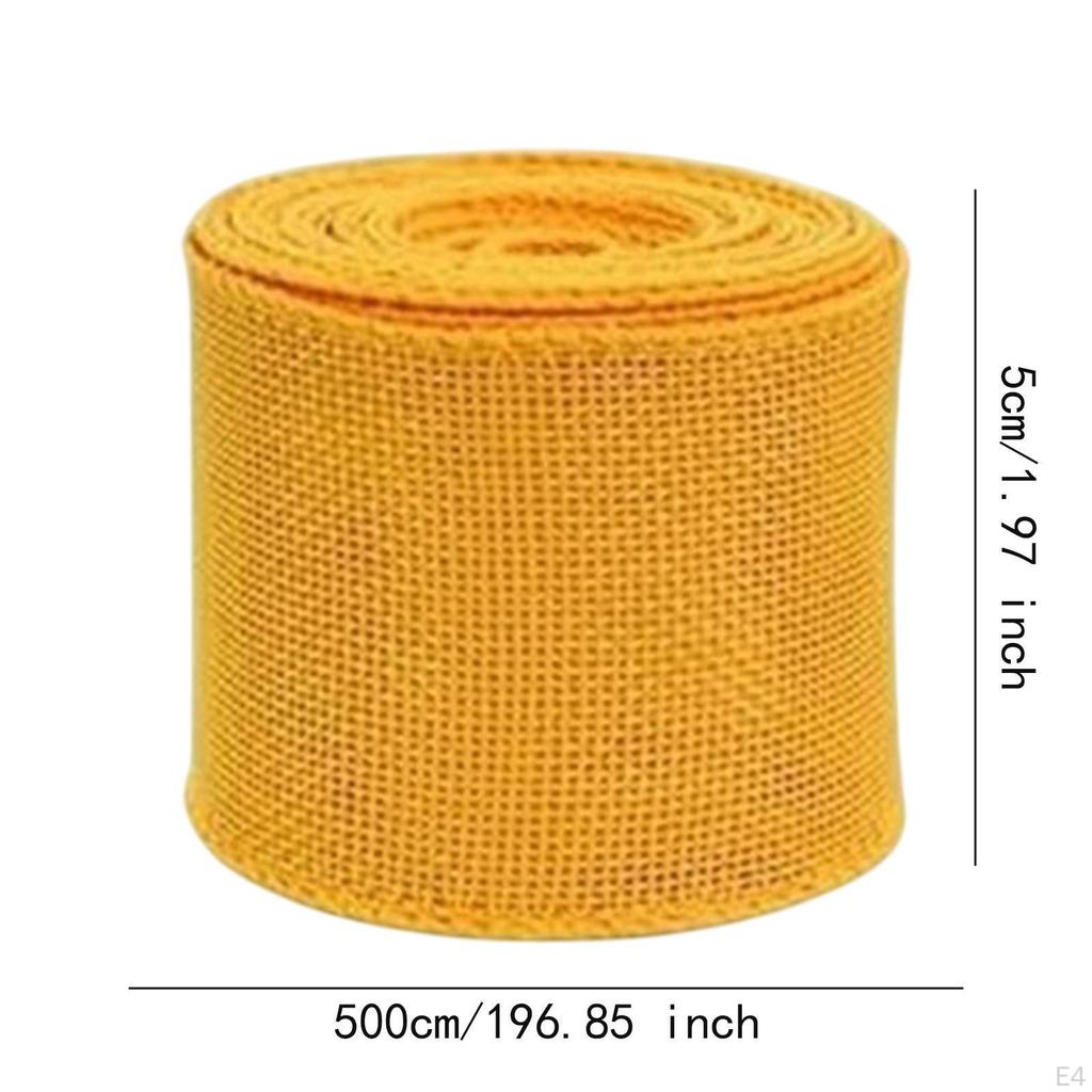 Burlap Ribbon 5M Length Wired Edge for Gift Wrapping and Bow Making