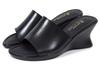 Genuine Made In Wedge Single Memory Foam Size M [Akiriko] Sandals, Leather, Japan, Sole, Belt, Cushion, Black,
