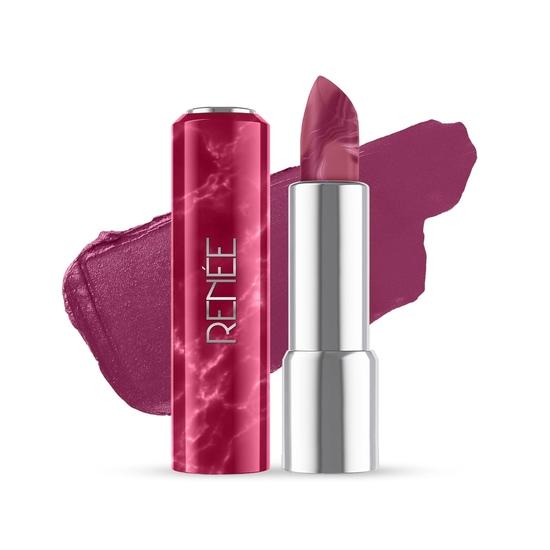 Помада RENEE Marble Lipstick - Viola 4 г, насыщенная с высоким содержанием цветных пигментов, увлажняющая, обогащенная маслом ши и витамином Е