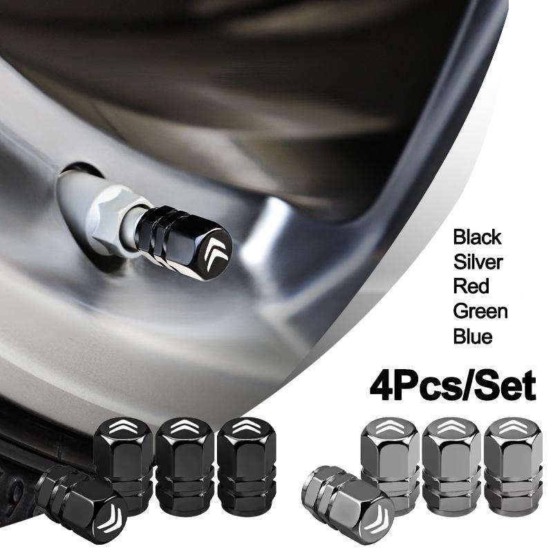 4pcs Styling Wheel Tire Valve Air Stem Cap Duust Cover For Citroen Jumpy C8 C-Elysee C15 C4L Spacetourer C1 2CV VTS DS3 DS5 RD3