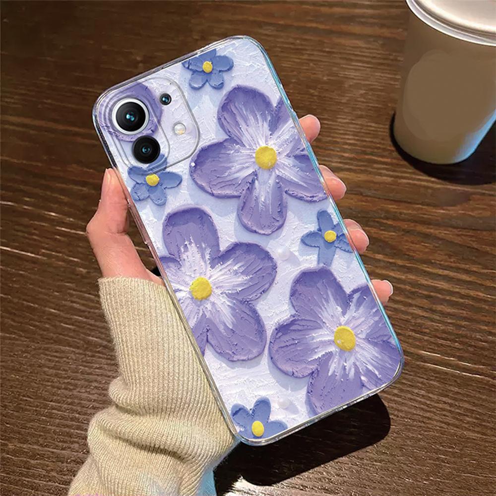 Прозрачный чехол для телефона с рисунком розы для Xiaomi 13T 14T 15T 11T 12T 10T 13 14 11 12 Lite, силиконовый чехол в стиле масляной живописи для женщин