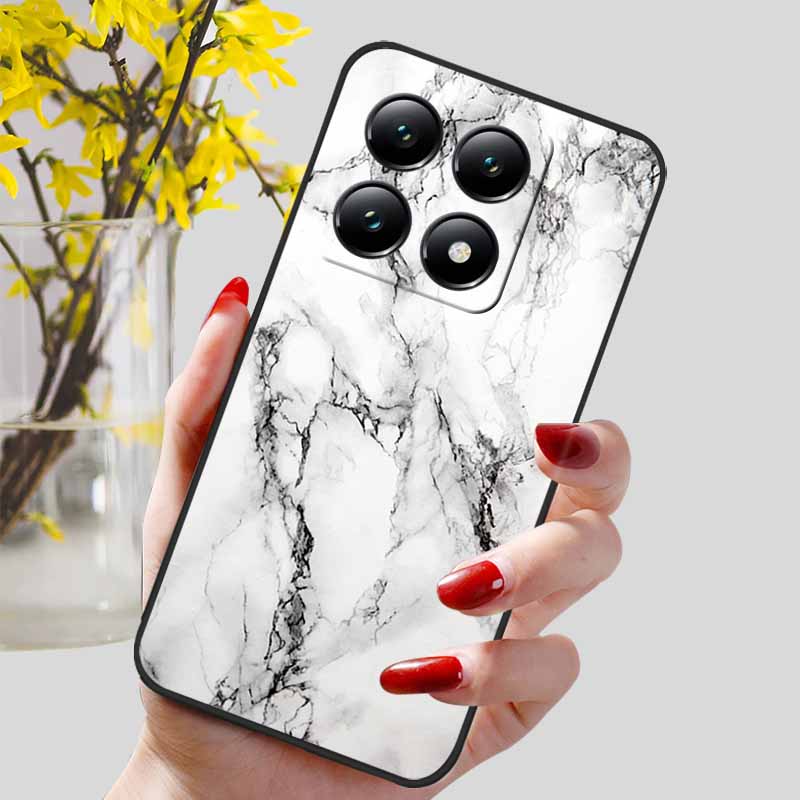 Для Xiaomi 14T / 14T Pro Чехол Модный Черный ТПУ Мраморный Расписной Чехол для Xiaomi 14T Pro Ударопрочный Корпус Capa Силиконовый Мешок 6.67''