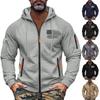 Men's Sweatshirt Hoodie Zipper Arm Pocket Cardigan Men's Sports Large Size Casual Hoodie