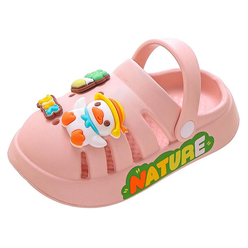 Детские классные тапочки из ЭВА, женская летняя обувь для малышей, пляжная обувь для девочек, нескользящая детская обувь с отверстиями