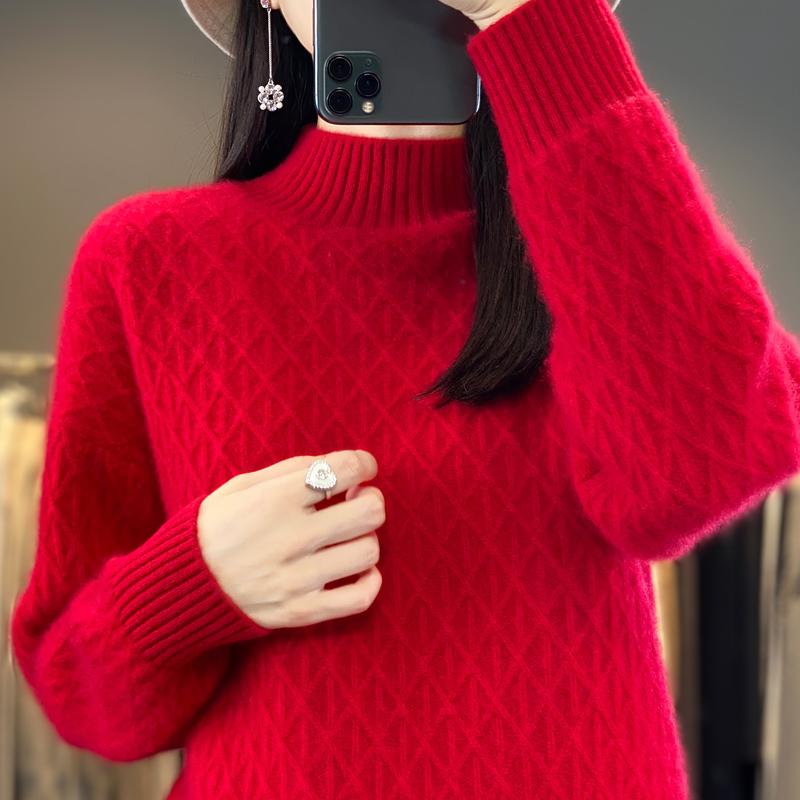 Женский кашемировый свитер Qinghe кашемир 30% кашемир 70% шерсть теплый и модный универсальный осенне-зимний