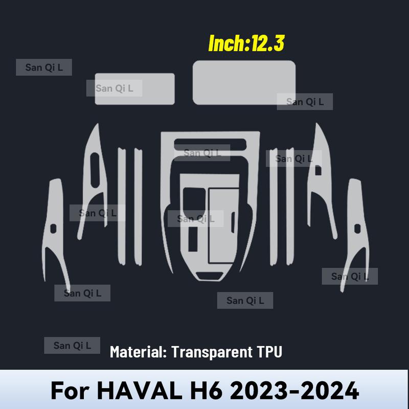 Transparent TPU For GWM HAVAL H6 2024 Car Center Console Media Dashboard Navigation Anti-scratch Protector Interior Film