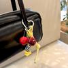 1 шт., кожаный ремешок для мобильного телефона, брелок в виде вишни, булавка, брелок для автомобиля, кулон 3D, корейская серия, вишневое сердце, цвет, столкновение INS