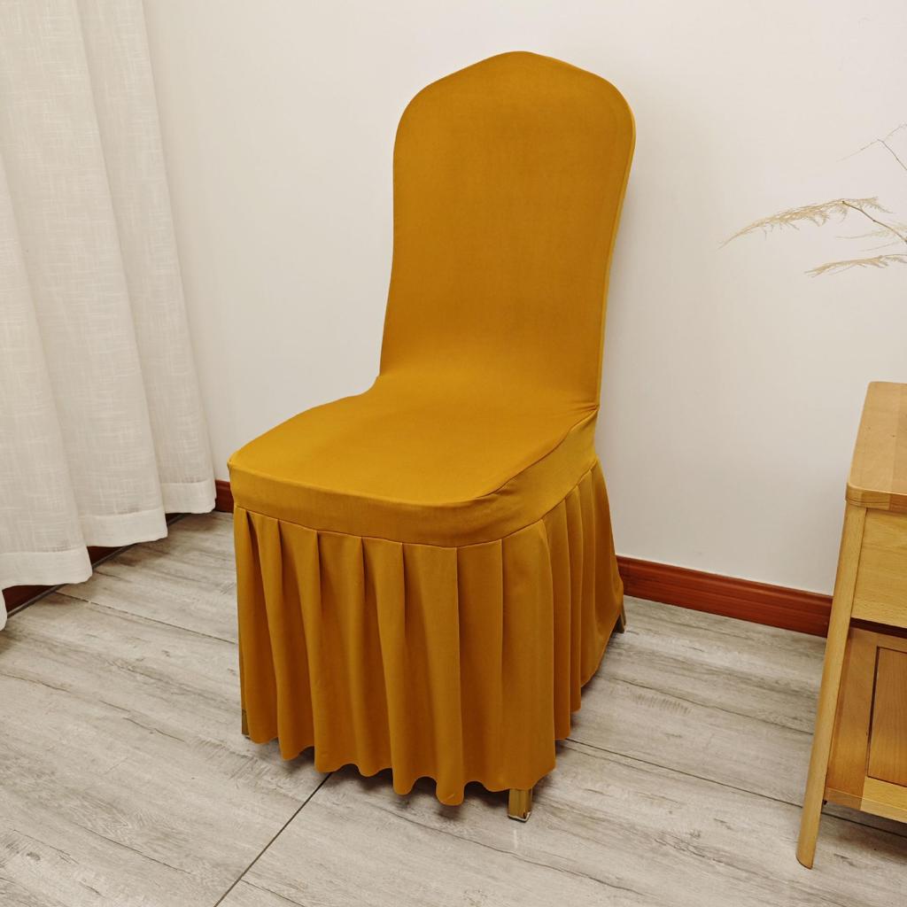 Универсальная эластичная белая юбка-чехол на стул для свадеб и банкетов