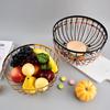 Metal Wire Fruit Basket Large Round Storage Baskets for Bread Modern Fruit Bowl Kitchen Counter Vegetable Stand Holder for Snacks