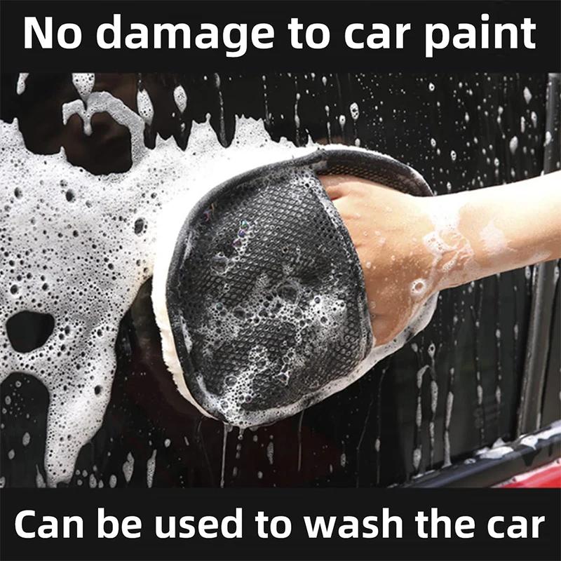 Шерстяные перчатки для мытья автомобиля Перчатки для мытья автомобиля с высокой плотностью пены Чистящие салфетки Перчатки с полировальным воском Инструменты для чистки