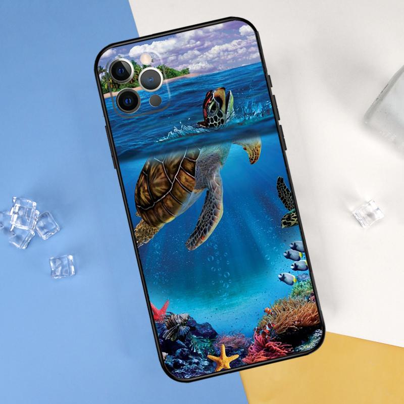 Чехол для телефона Морская черепаха Океан Для iPhone 16 Pro Max 12 13 Mini 11 14 15 Pro Max XR 16 15 Plus 16e Защитный корпус