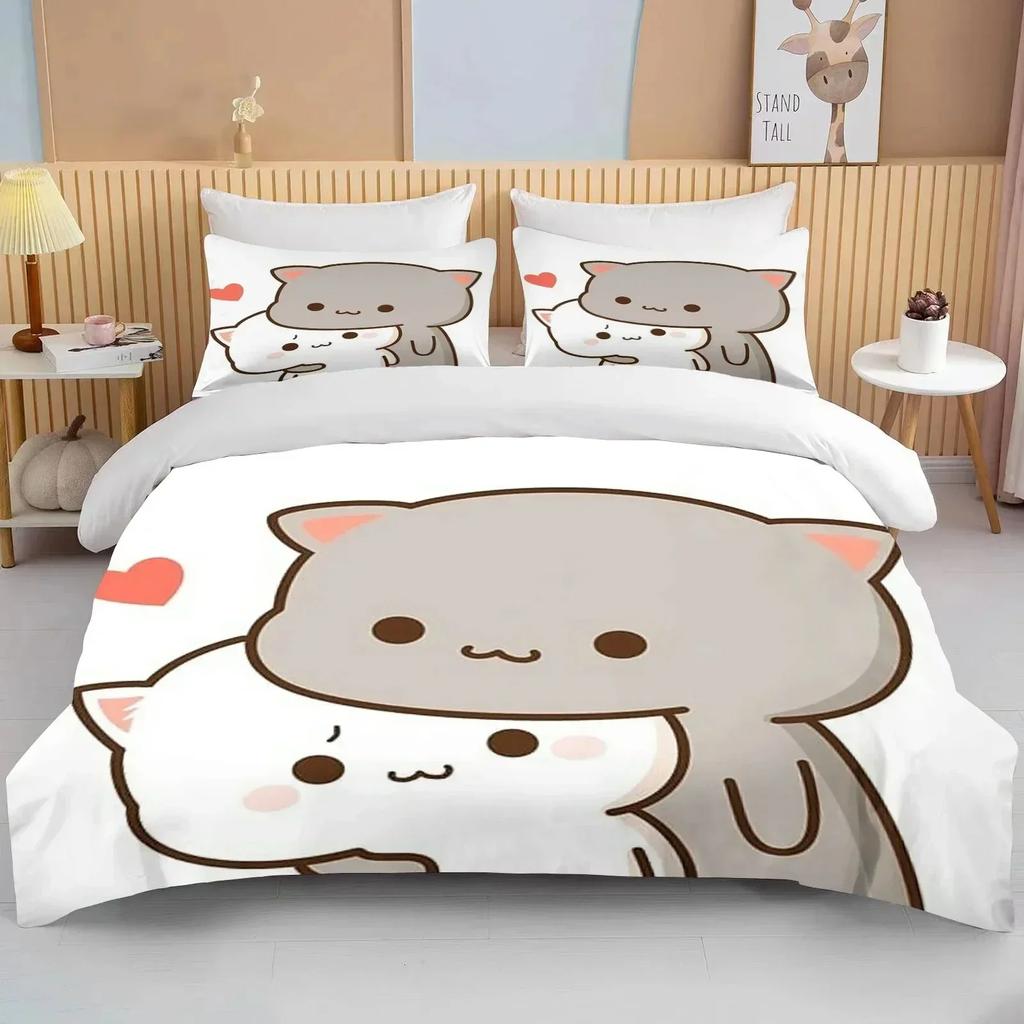 New Bubu Dudu Cartoon Cute Bear Kawaii Christmas Gift King Twin Double Boys Bedding Set Microfiber or Polyester Duvet Cover Set