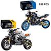 1: 8 586PCS High Tech Classic Motorcycle Yamaha Building Model Block Autocity Racing Brick Boys and Children Toy Halloween Gift
