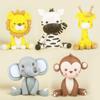 Jungle Animal Cake Decorations Woodland Animal Lion Monkey Elephant Zebra Giraffe Cake Topper Wild Kids Birthday Party Decor