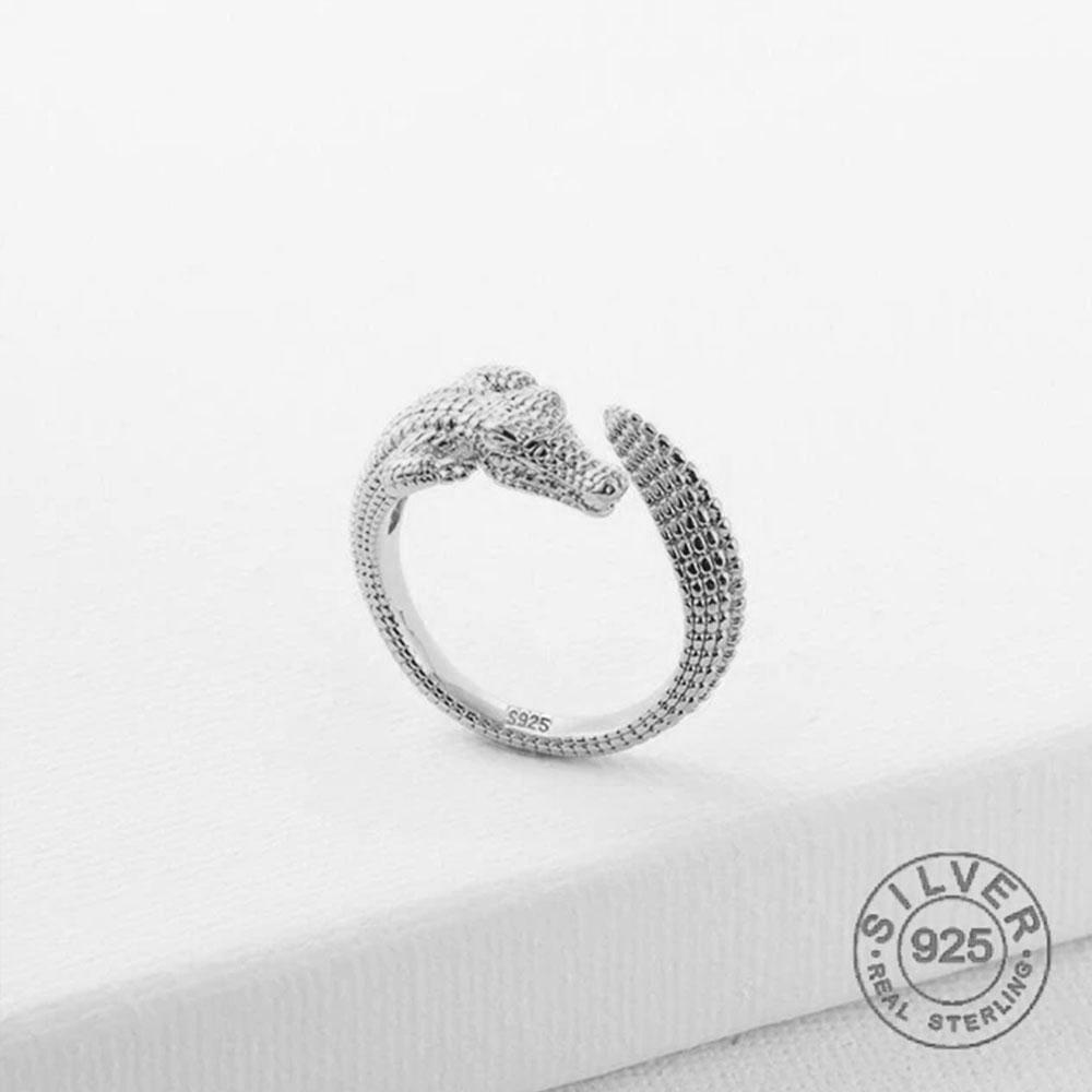 BF CLUB Silver Color Gold Dragon Lines Ring For Women Fine Jewelry Finger Adjustable Open Vintage Ring For Party Birthday Gift