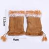 Girls Gift New Genuine Trim Color Wrist Winter Fashion Fingerless Women Gloves Rabbit Fur