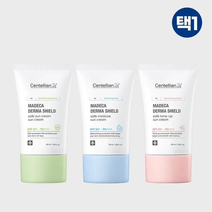 CENTELLIAN24 Madeca Derma Shield Safe Sun Cream 50ml (SPF50+) 3 Types 1 (Choose 1) 24H UV Protection Centella Asiatica Soothing Vegan