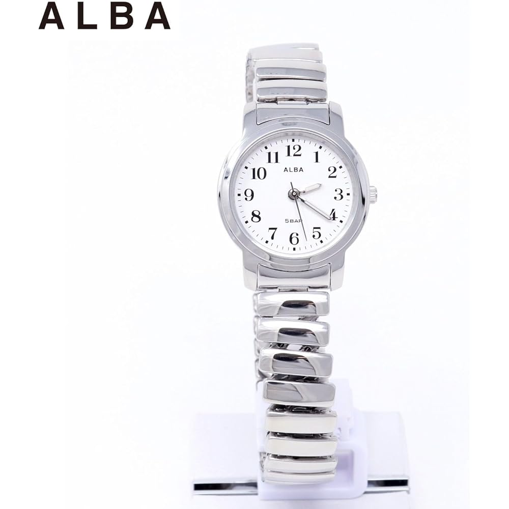 Женские кварцевые часы Seiko Alba из нержавеющей стали, аналоговые, водозащита 5 АТМ, белый циферблат, серебристый корпус