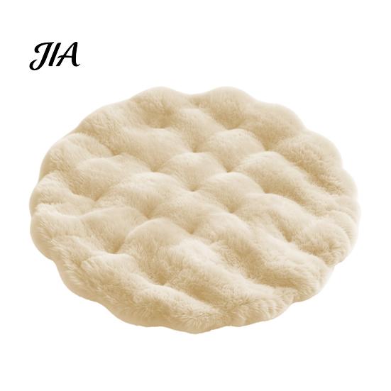 Удобный коврик для кошек, коврик для кошек, круглый, из искусственного меха, для домашних животных, мягкий, пушистый, моющийся, подушка-кровать, нескользящий, теплый коврик, переноски, маленькие собаки, для всех сезонов, в помещении