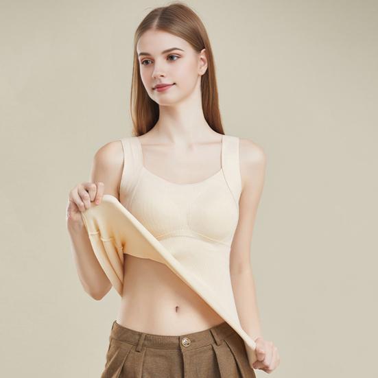 Bottoming Vest 3D Cup Shape Warm Comfortable Self-Heating Thermal Top Padded Seamless Autumn Winter Base Vest