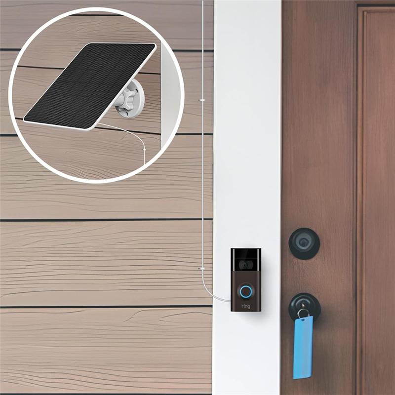 Солнечная панель для Ring Doorbell, 5-ваттная солнечная панель для Ring Video Doorbell 2, Video Doorbell 3, Video Doorbell 3+-B61B