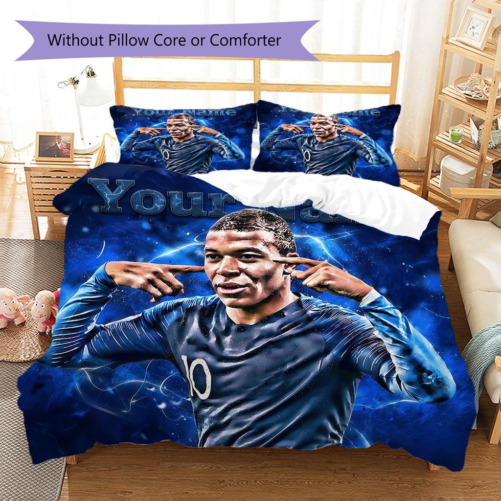 Custom Name Electric Energy Football Bedding,Quilt Set Quilt Cover Pillowcase Home Birthday Gift (1 * duvet cover + 2 * pillowcase, without core)
