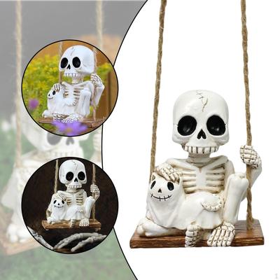 Подвесное украшение в виде скелета, аксессуары для зеркала автомобиля, жуткое украшение для деревьев