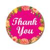 Darling Souvenir Thank You Fuchsia Pink Stickers 1.6 Inches Round Floral Border Mini Envelope Seals-45