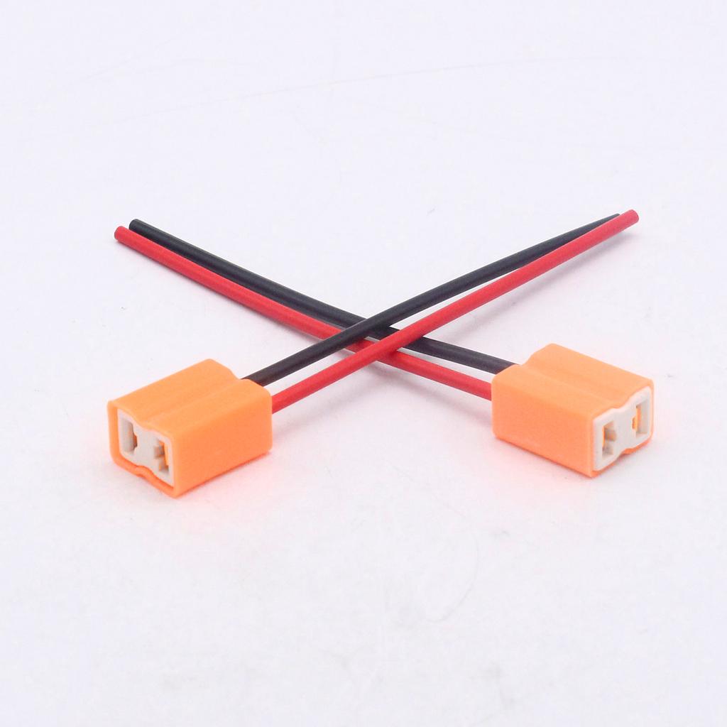 1 Pair Headlight Bulb Ceramic Socket Plug Connector Ceramic H7 Headlight Adapter Repair Plug Sockets with Wiring Harness