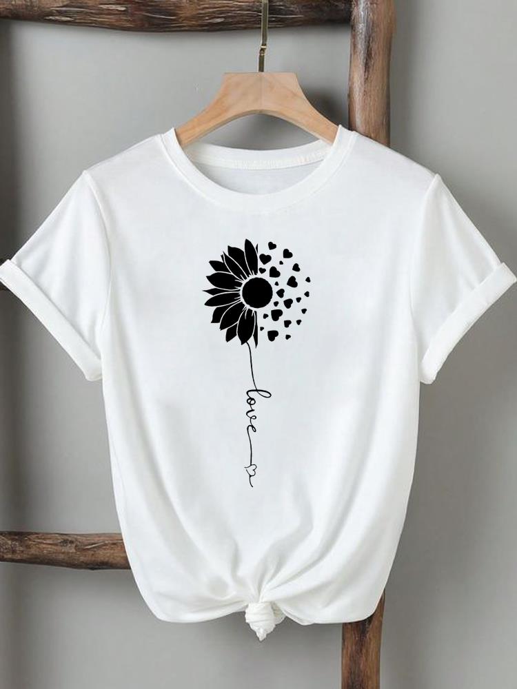 Love Heart Trend Милая одежда 3D печать футболка женская леди футболки с коротким рукавом мода повседневный графический топ