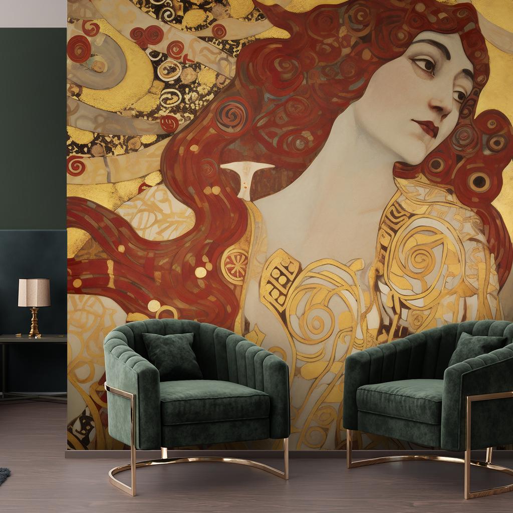 Wallpaper Woman with Long Hair - G. Klimt