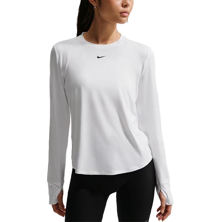 Nike Dri-Fit One Классическая Удобная Влагоотводящая Быстросохнущая Дышащая Пуловер с круглым вырезом Повседневная Спортивная Футболка с длинным рукавом FN2802-102
