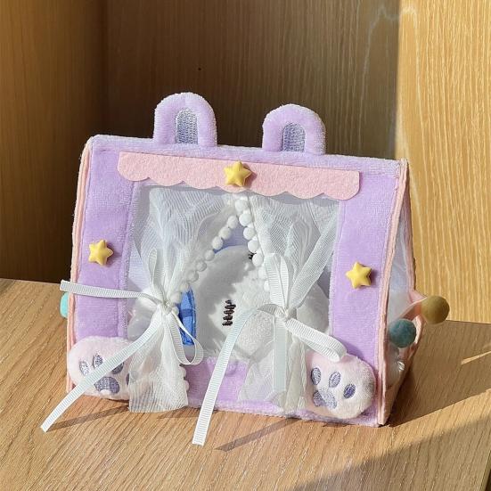 Мини палатка-кровать для кукол Милый хлопковый спальный мешок для кукол с балдахином Креативный настольный декор для детской комнаты Поощряет воображение и рассказывание историй Игрушка