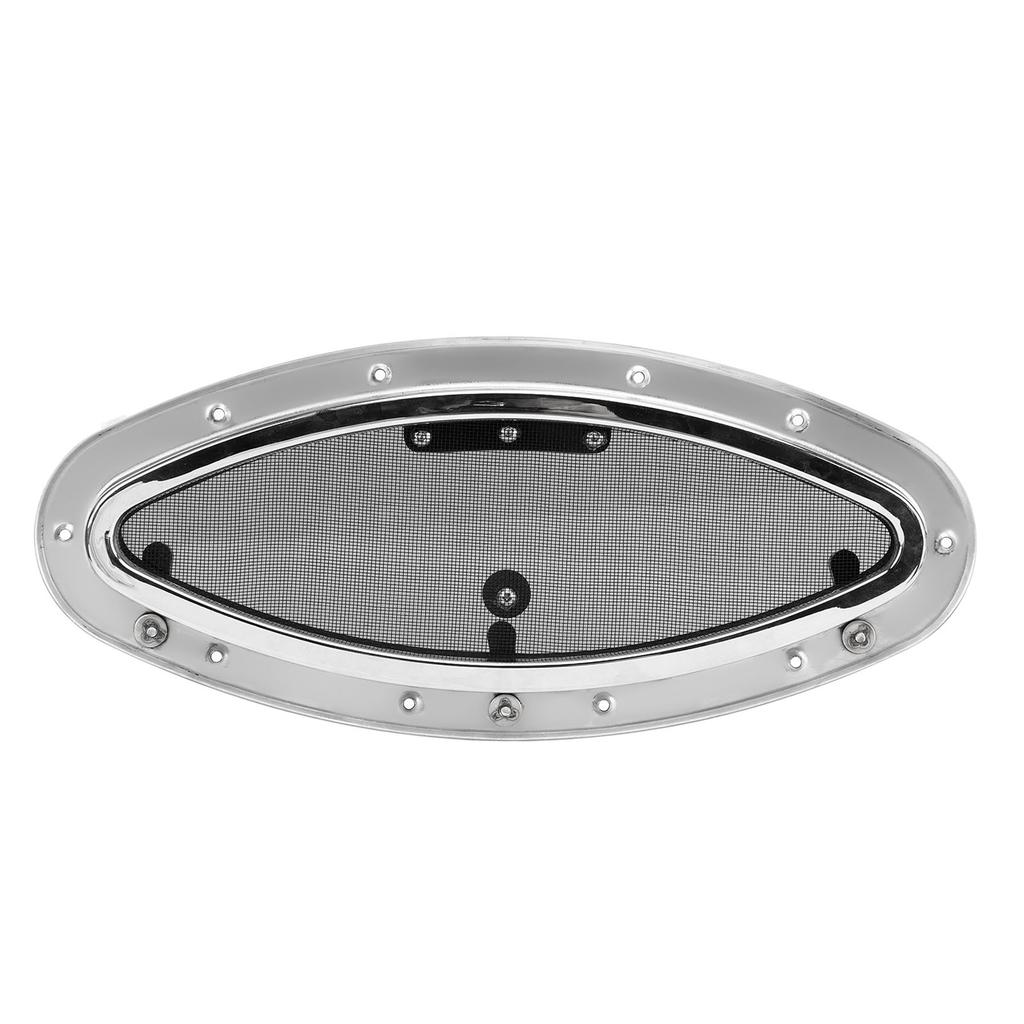 16.06x5.83in Овальное иллюминаторное окно для лодки Открывающееся внутрь Закаленное стекло УФ-защита Водонепроницаемый Иллюминатор Люк Сетчатый барьер