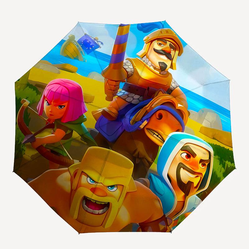 Clash Royale, Heroes- Automatic Opening and Closing, 8-rib Structure Portable Umbrella, Suitable for Men and Women in All Seasons - Perfect