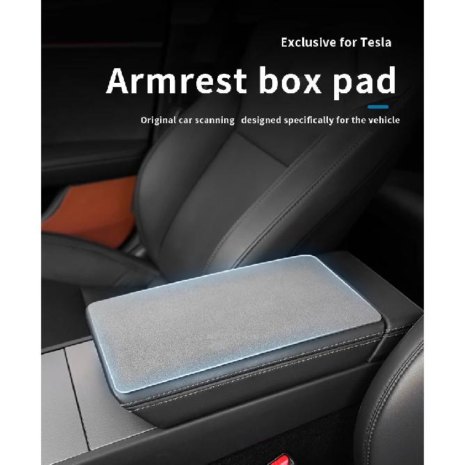 armrest box pad, protective cover, central anti slip cover, suede Suitable for Tesla's updated Model 3/Y