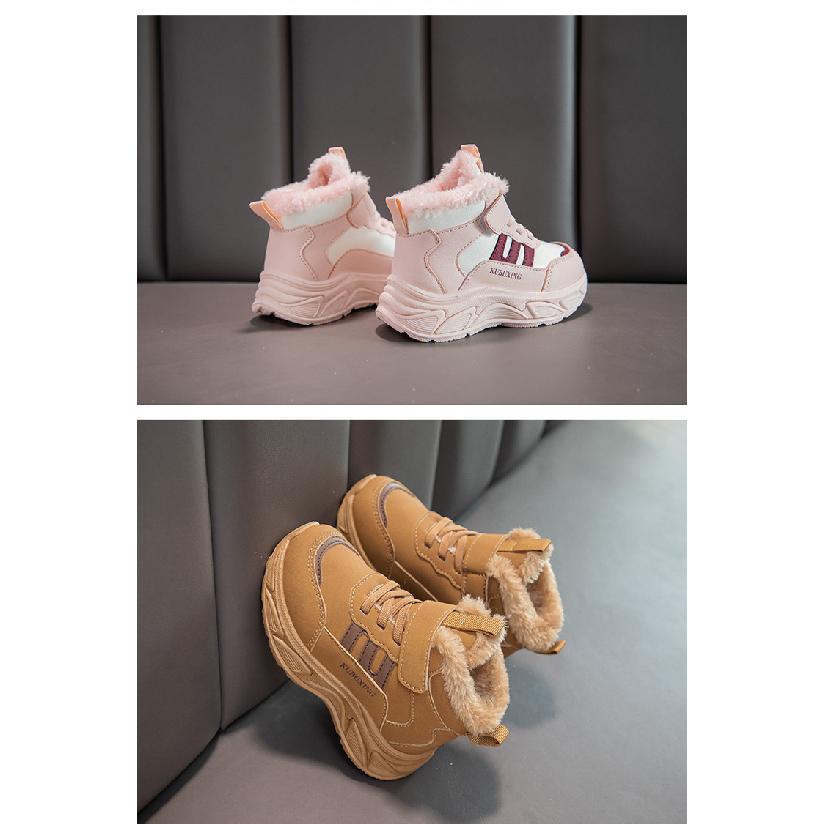 Девочки Хлопковая обувь Зимняя на флисовой подкладке Утолщенная Новая Детская Теплая Спортивные Короткие Ботинки Девочек Волшебные Кроссовки Трендовые