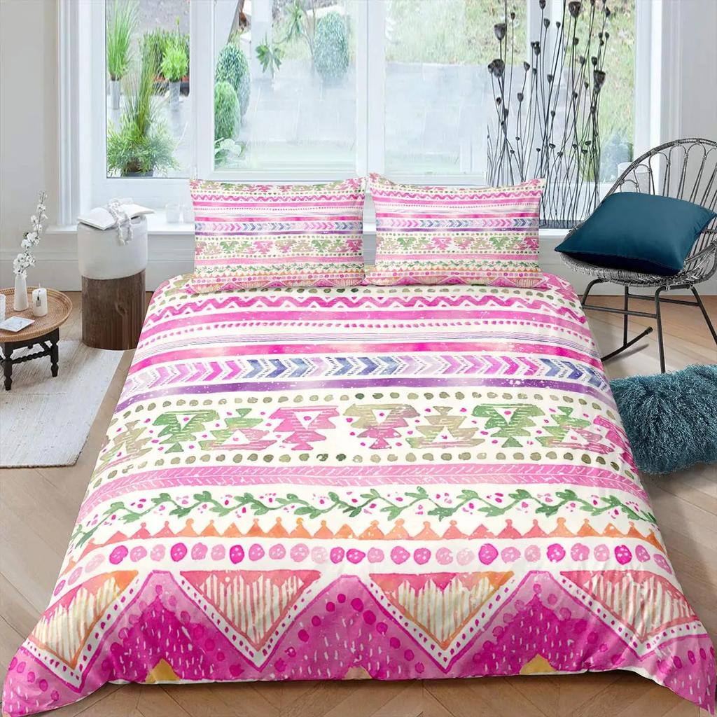 Lovely Pink Bedding Set Duvet Cover 140X200 For Girl Bedroom Quilt Cover Pillowcase Duvet Cover Bed Single Double Size(No Sheet)