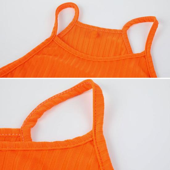 Платье С открытыми плечами Без рукавов Холтер Шея Вязаная узкая нить Оболочка Сплошной цвет Эластичная верхняя часть