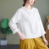 Свободный универсальный повседневный топ, женская рубашка с капюшоном, весенняя пуговица с карманом, простая свободная удобная блузка размера плюс