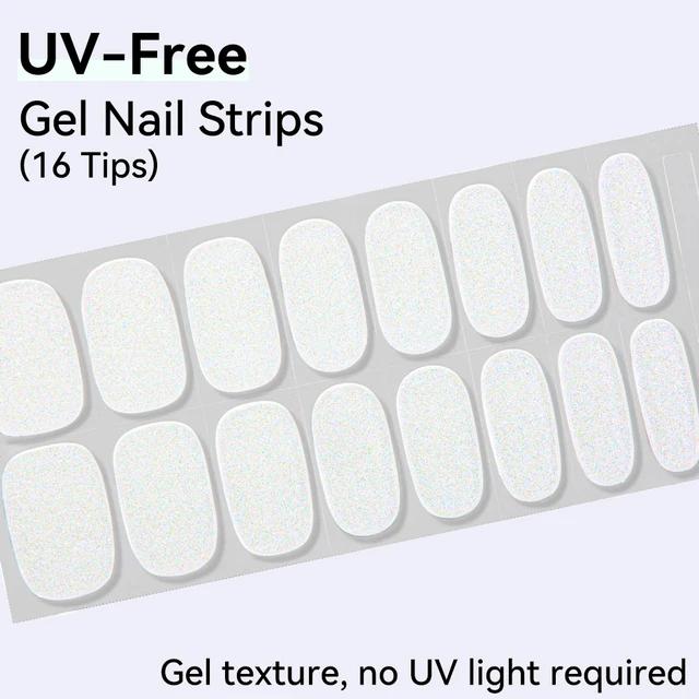 16Tips Non-toxic Gel Nail Strips Full Cover Shining Cherry Design Baking-Free DIY Self-Adhesive Manicure Decoration Nail Art
