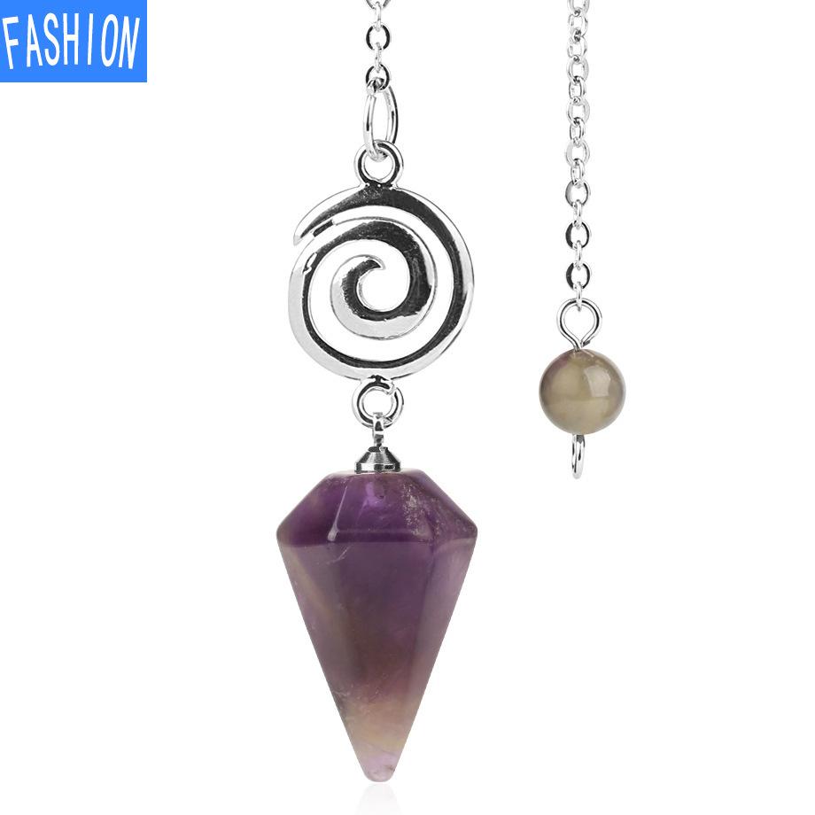 Crystal Pendulum for Exploration Shuttle Spirit Cone Pendulum Spiral Crystal Stone Quartz Pendant Healing Pendulum