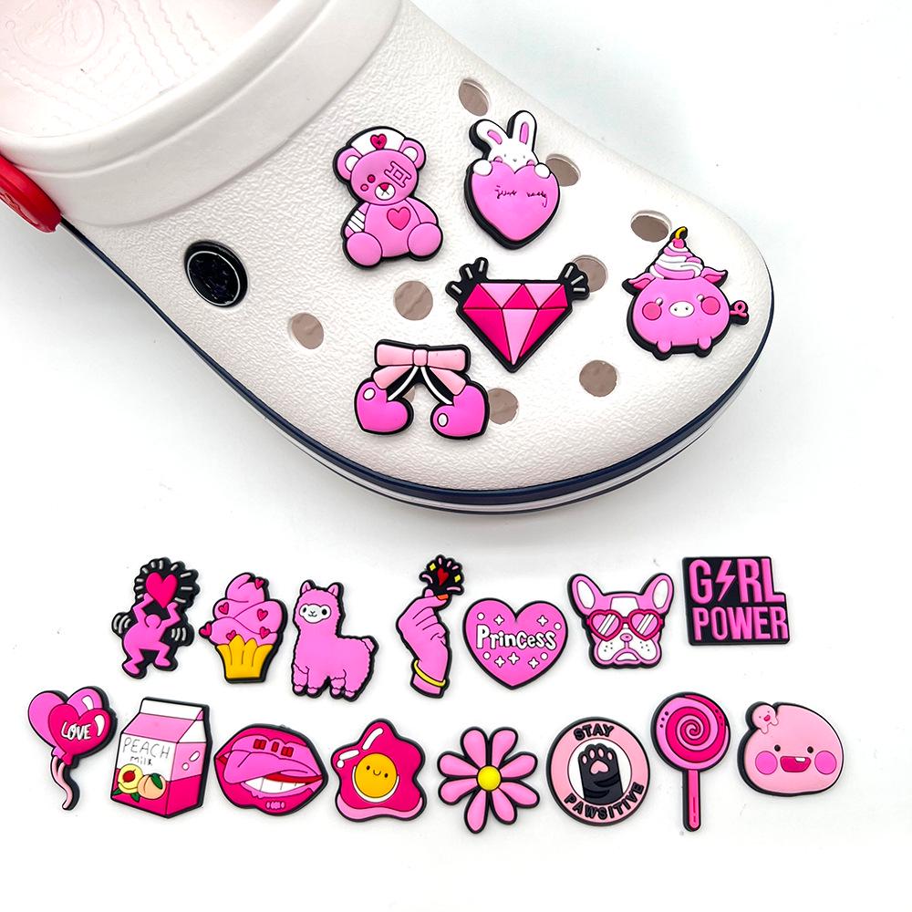 Кросс-бордер Розовая серия Шары для Crocs DIY Мягкие резиновые украшения для обуви